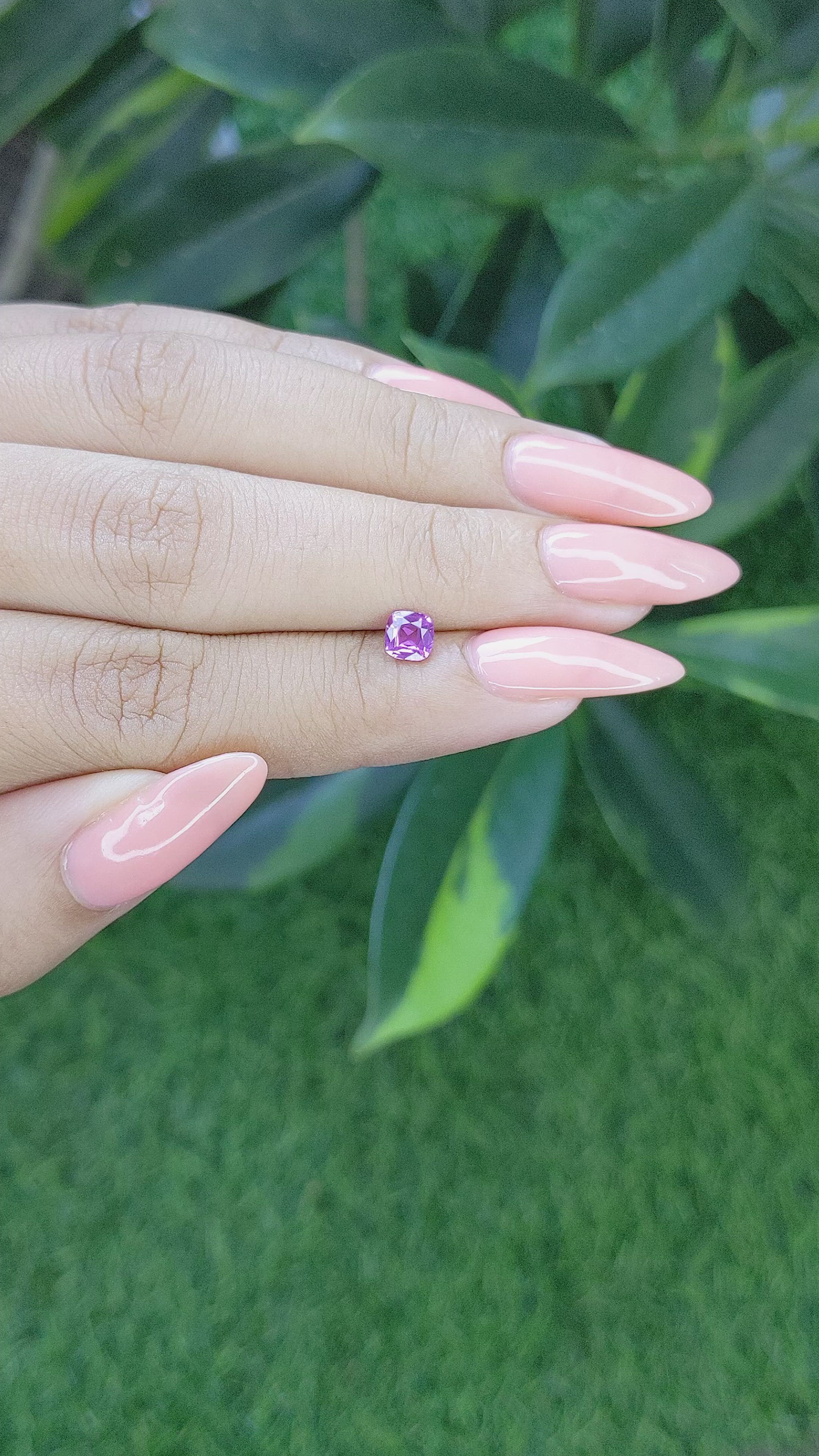 0.55 Ct. Purple Sapphire from Tanzania Size Video