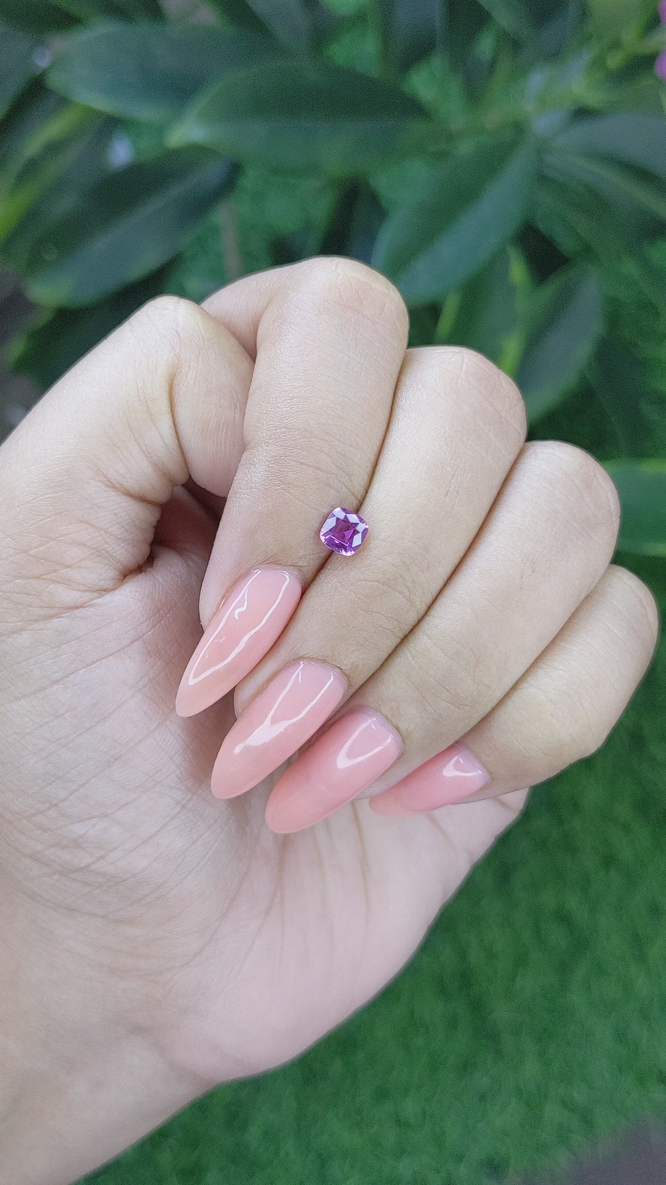 0.55 Ct. Purple Sapphire from Tanzania Size Video