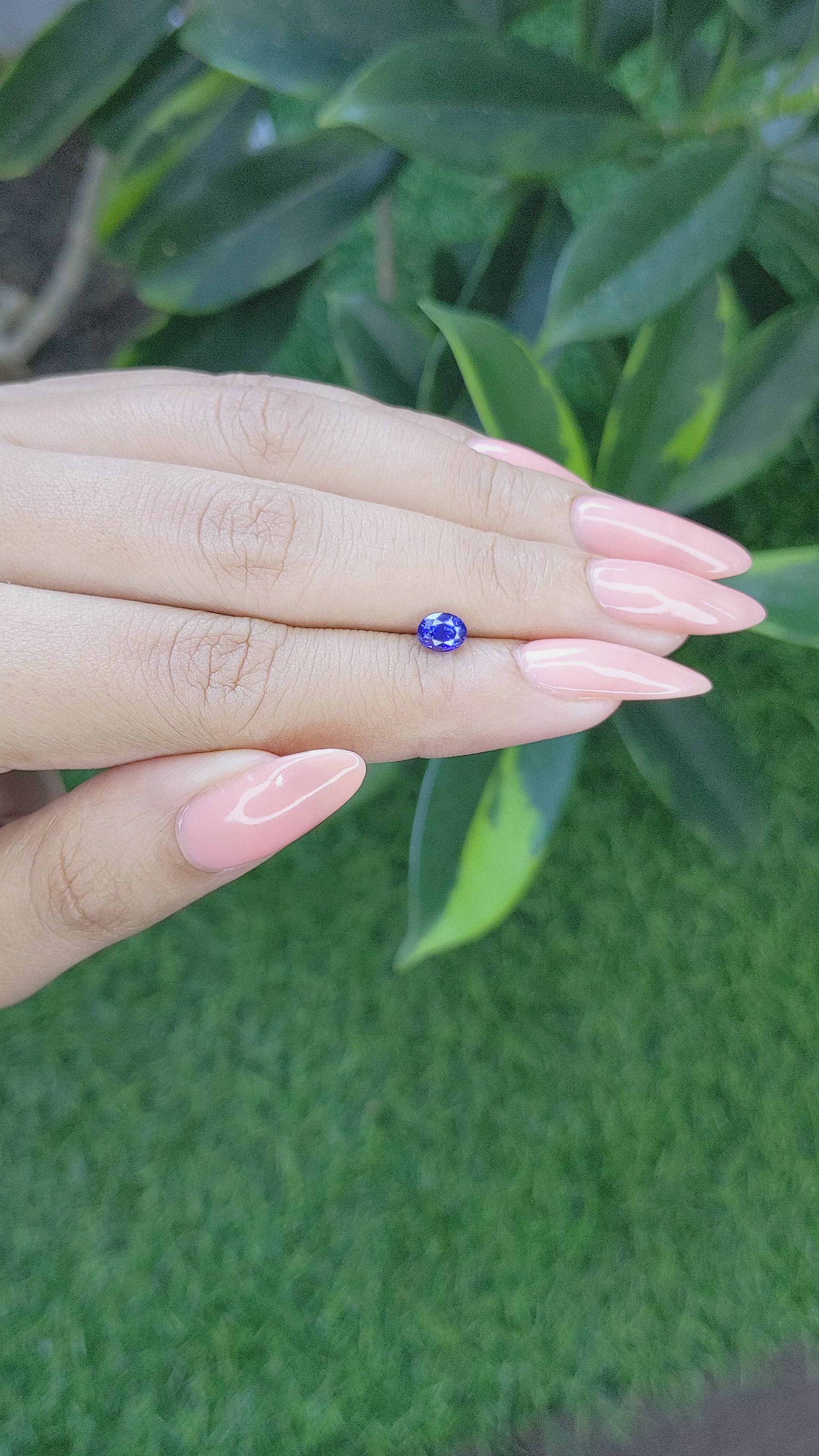 0.74 Ct. Blue Sapphire from Tanzania Size Video