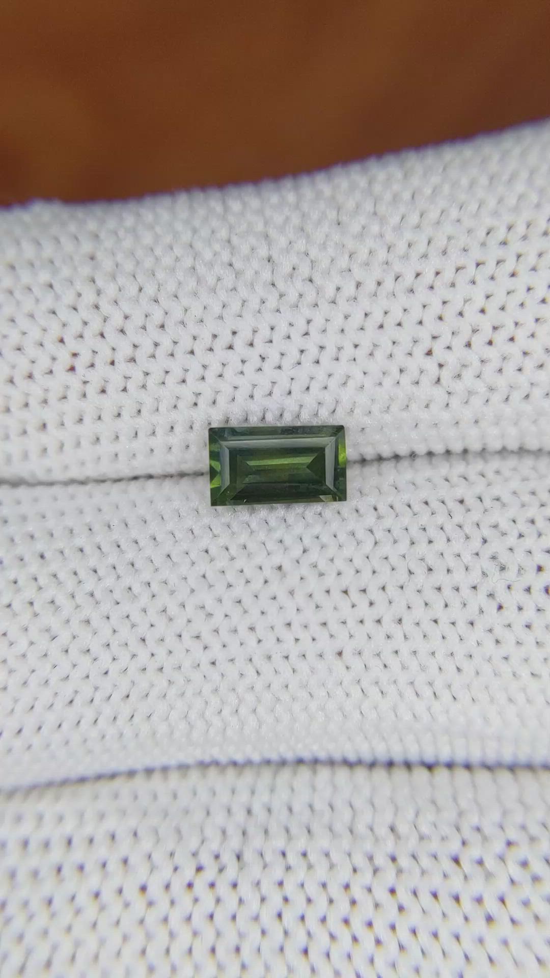 0.89 Ct. Yellowish Green Sapphire from Madagascar Size Video