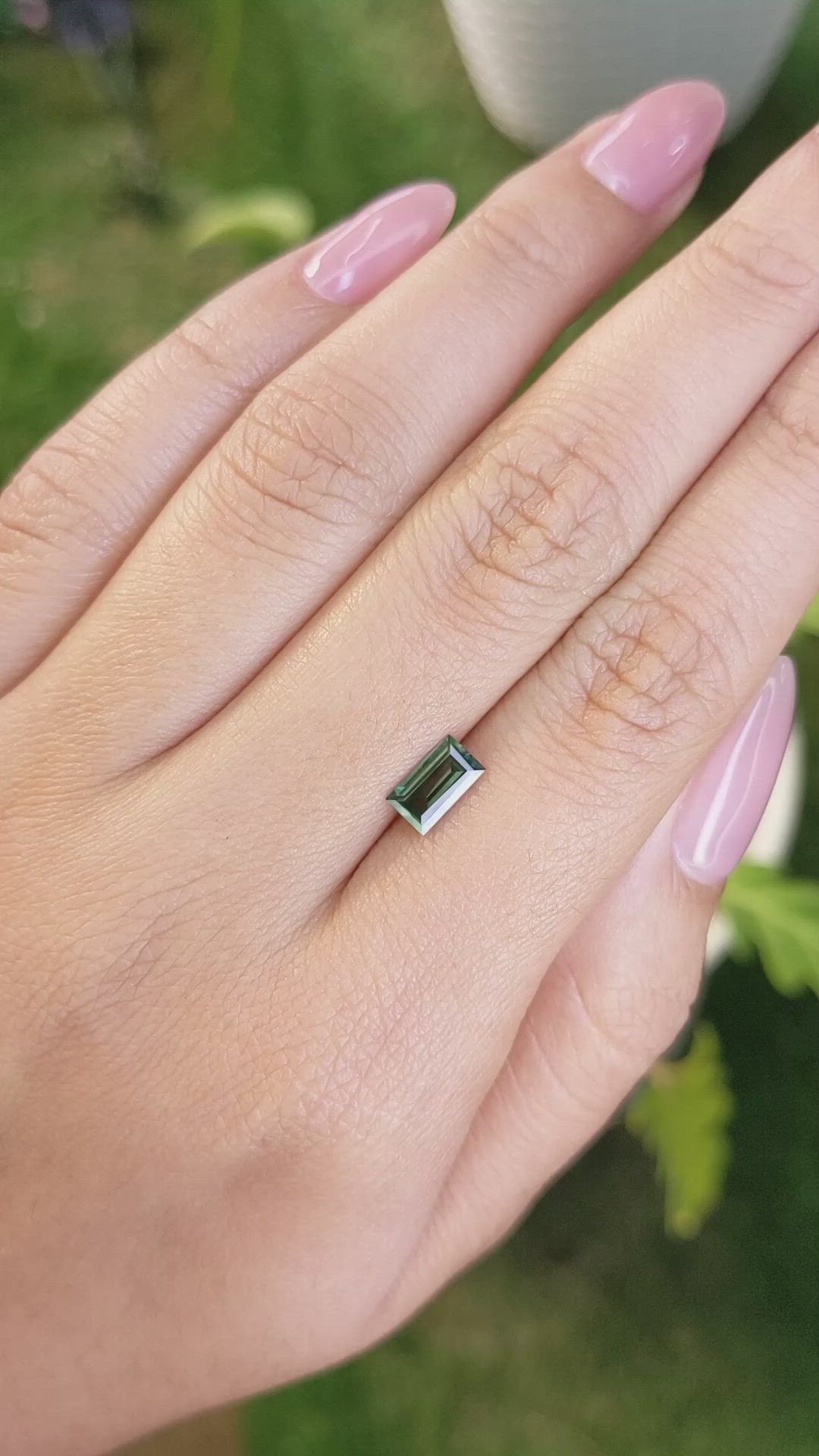 0.89 Ct. Yellowish Green Sapphire from Madagascar Size Video