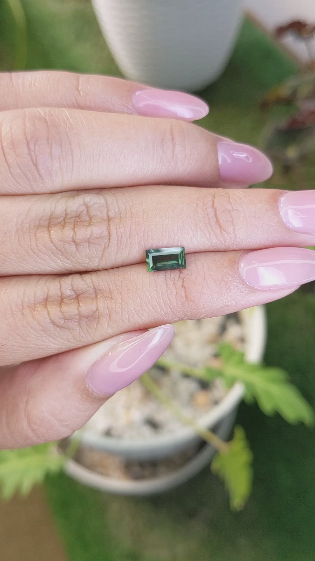 0.89 Ct. Yellowish Green Sapphire from Madagascar Size Video