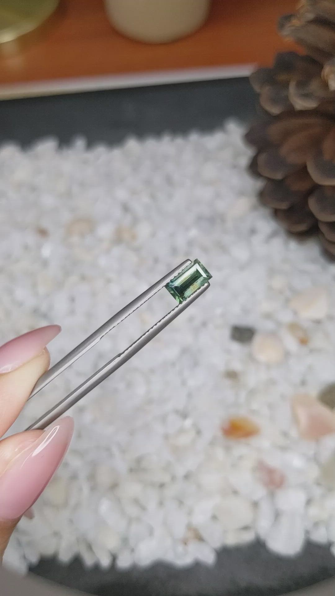 0.89 Ct. Yellowish Green Sapphire from Madagascar Size Video