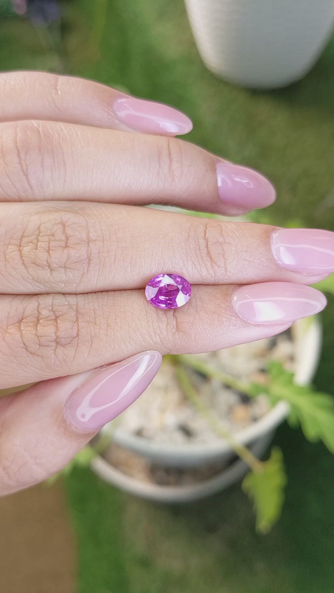 1.45 Ct. Purplish Pink Sapphire from Madagascar Size Video