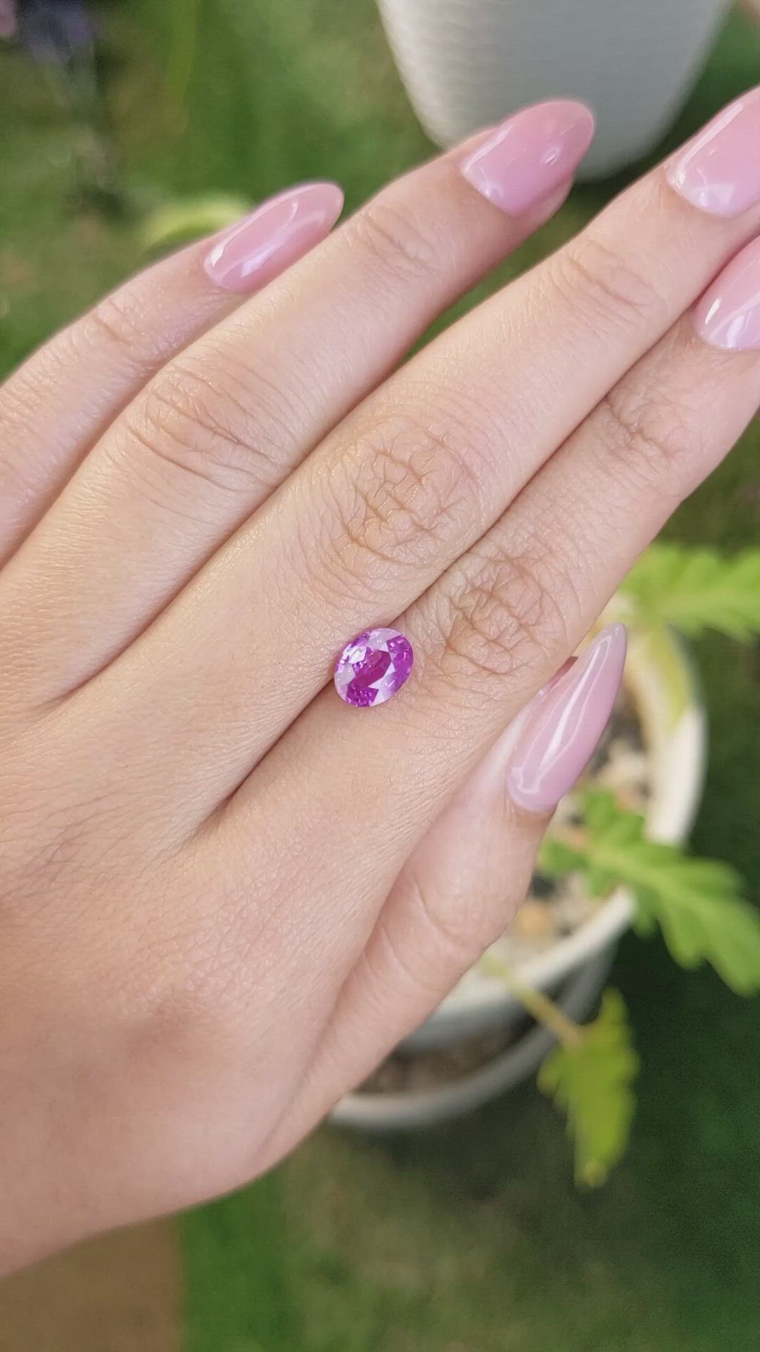 1.45 Ct. Purplish Pink Sapphire from Madagascar Size Video