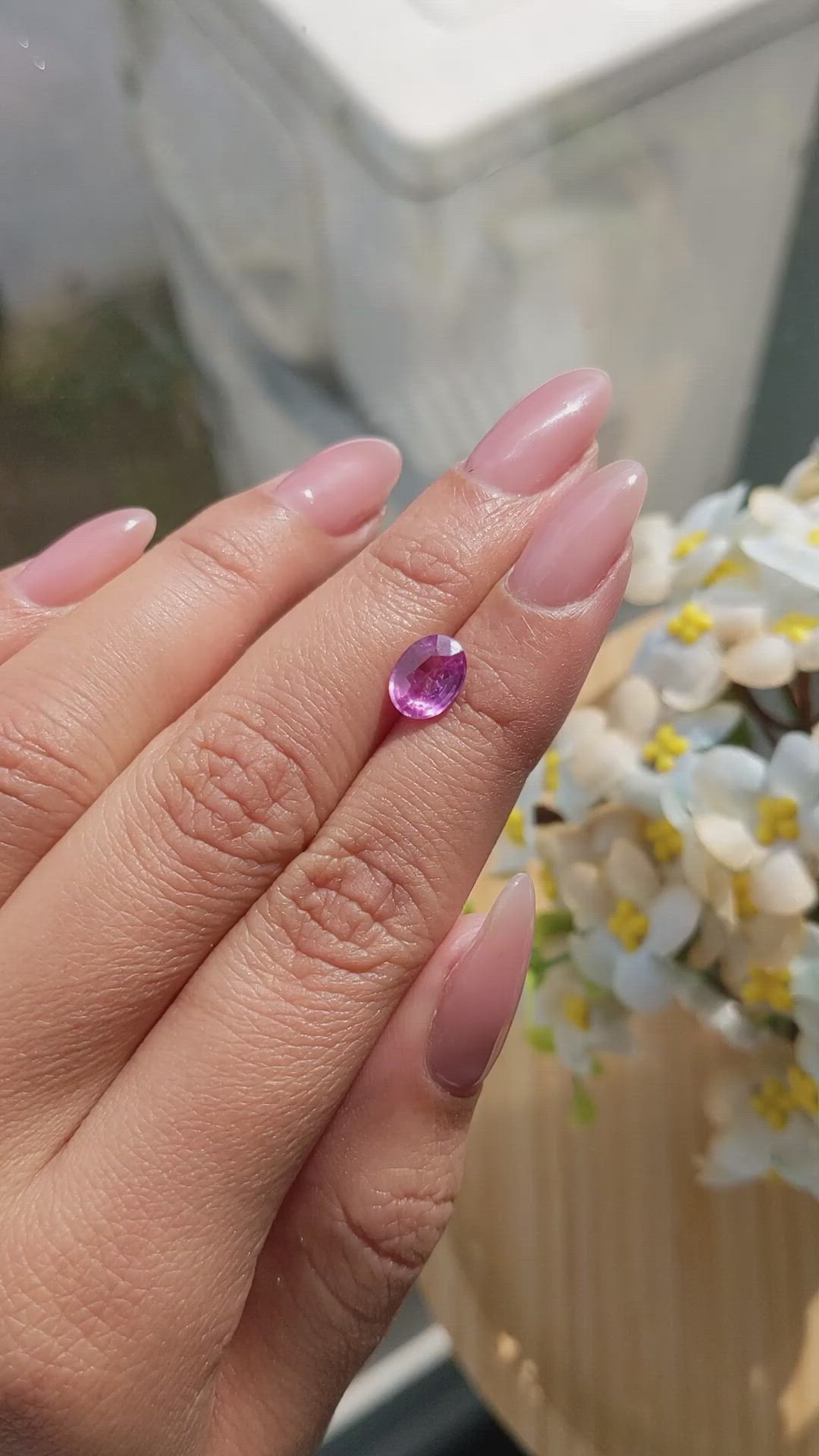 1.45 Ct. Purplish Pink Sapphire from Madagascar Size Video