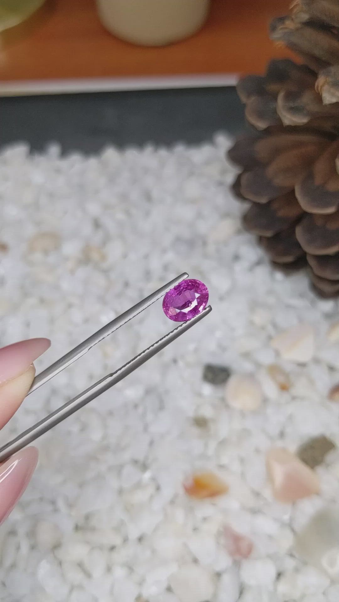 1.45 Ct. Purplish Pink Sapphire from Madagascar Size Video