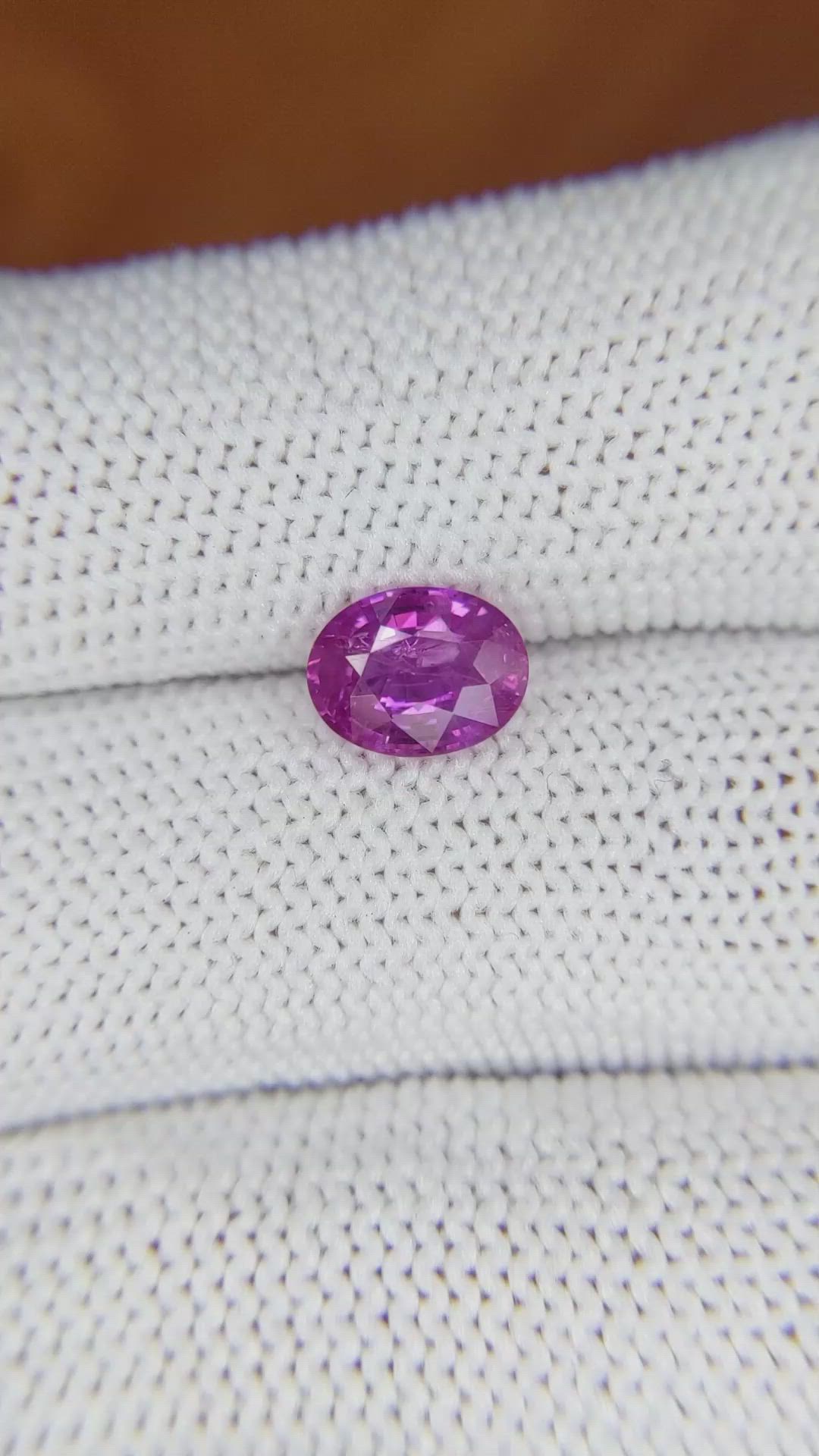 1.45 Ct. Purplish Pink Sapphire from Madagascar Size Video