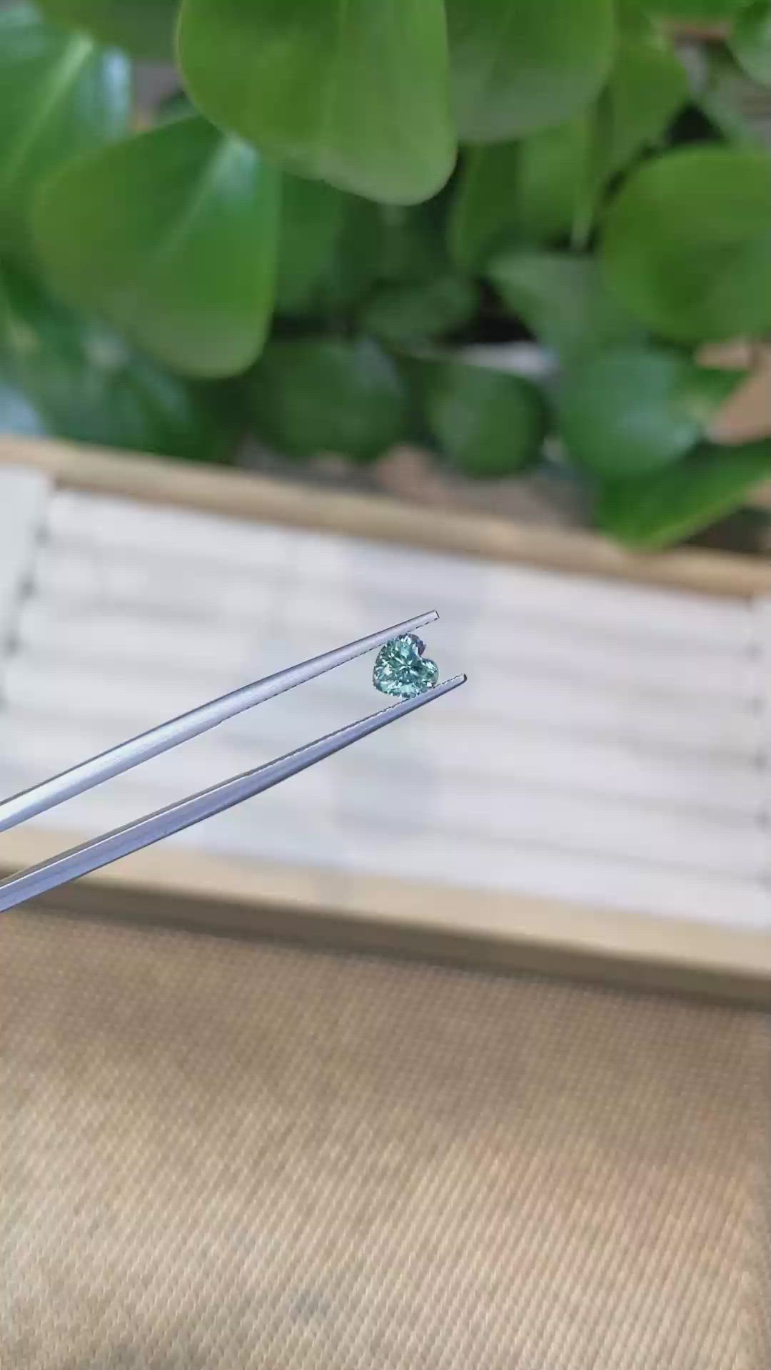 0.79 Ct. Greenish Blue Sapphire from Montana Size Video