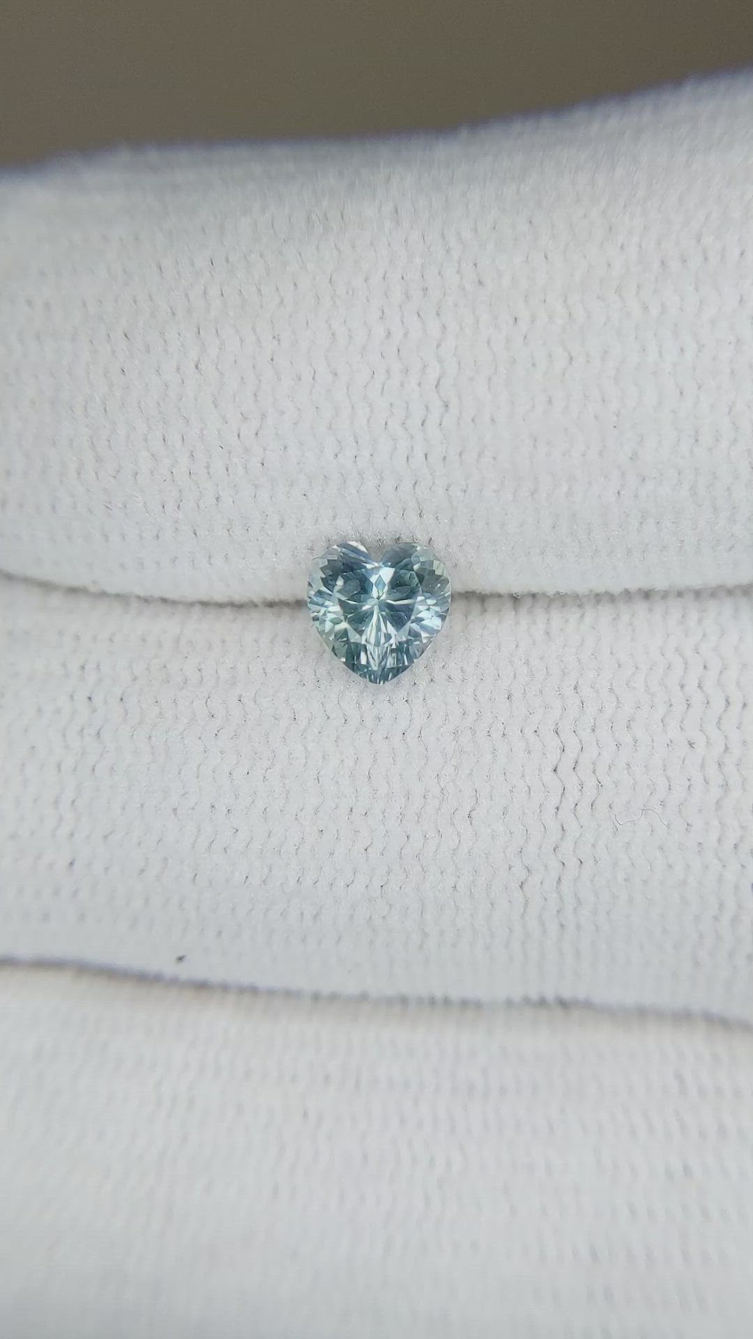 0.79 Ct. Greenish Blue Sapphire from Montana Size Video