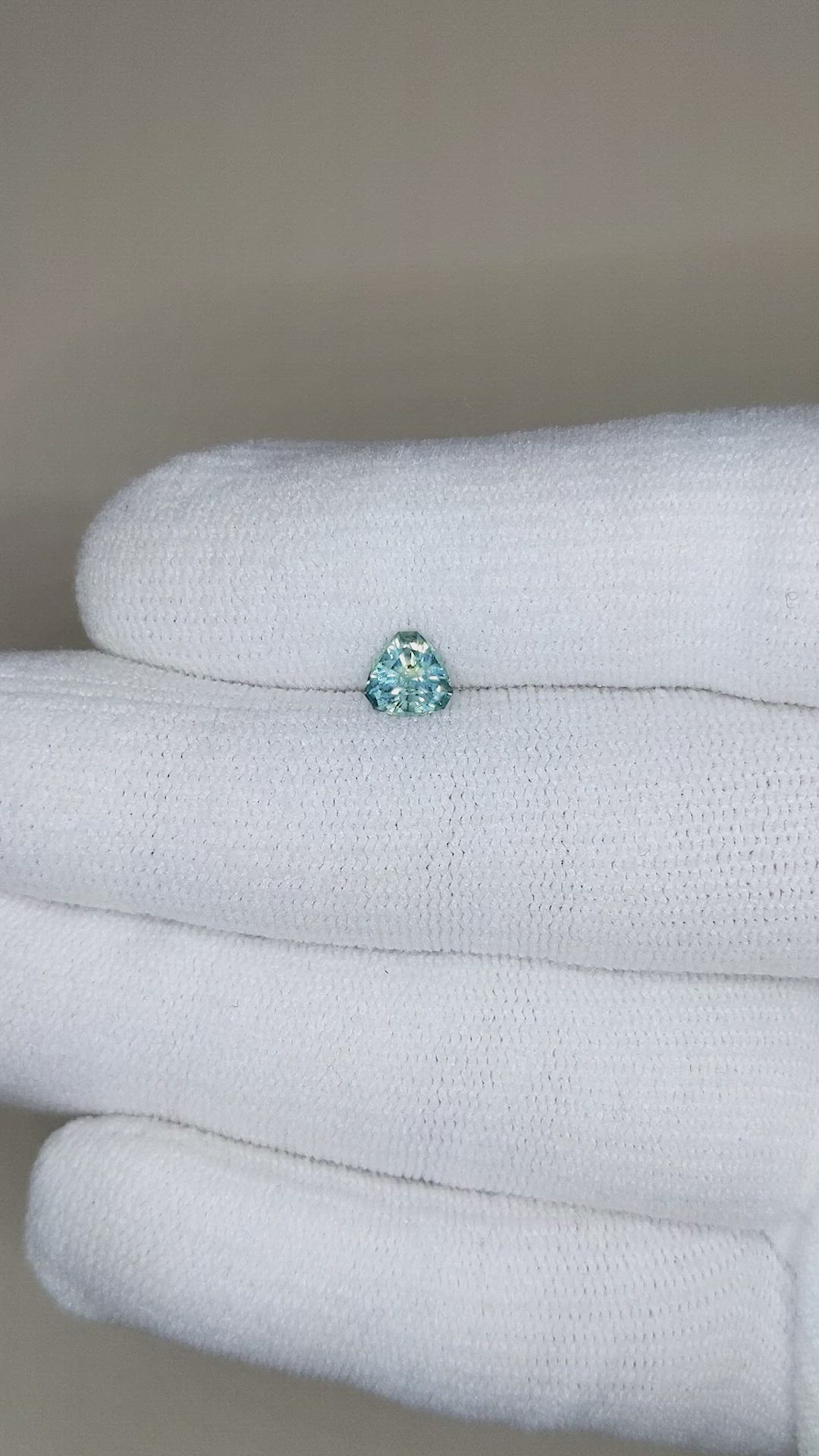 0.73 Ct. Greenish Blue Sapphire from Montana Size Video