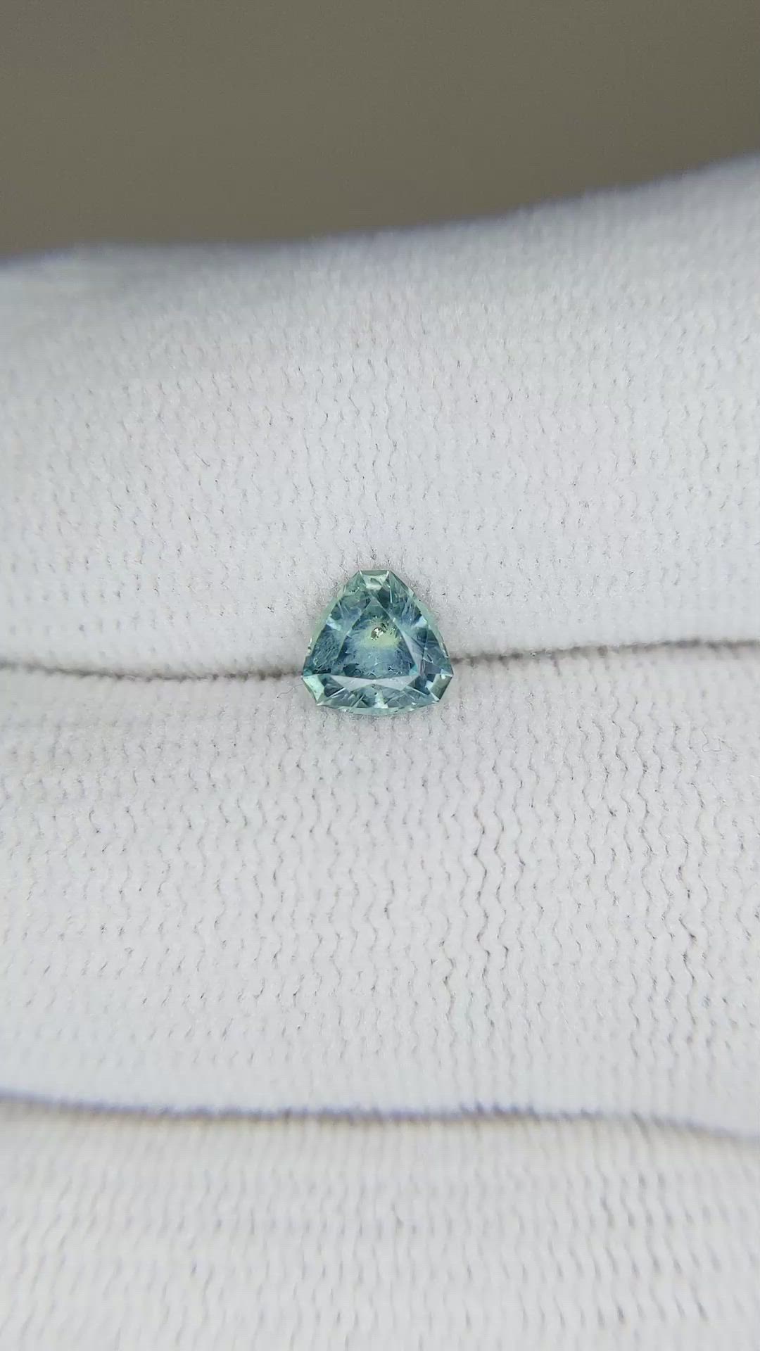 0.73 Ct. Greenish Blue Sapphire from Montana Size Video