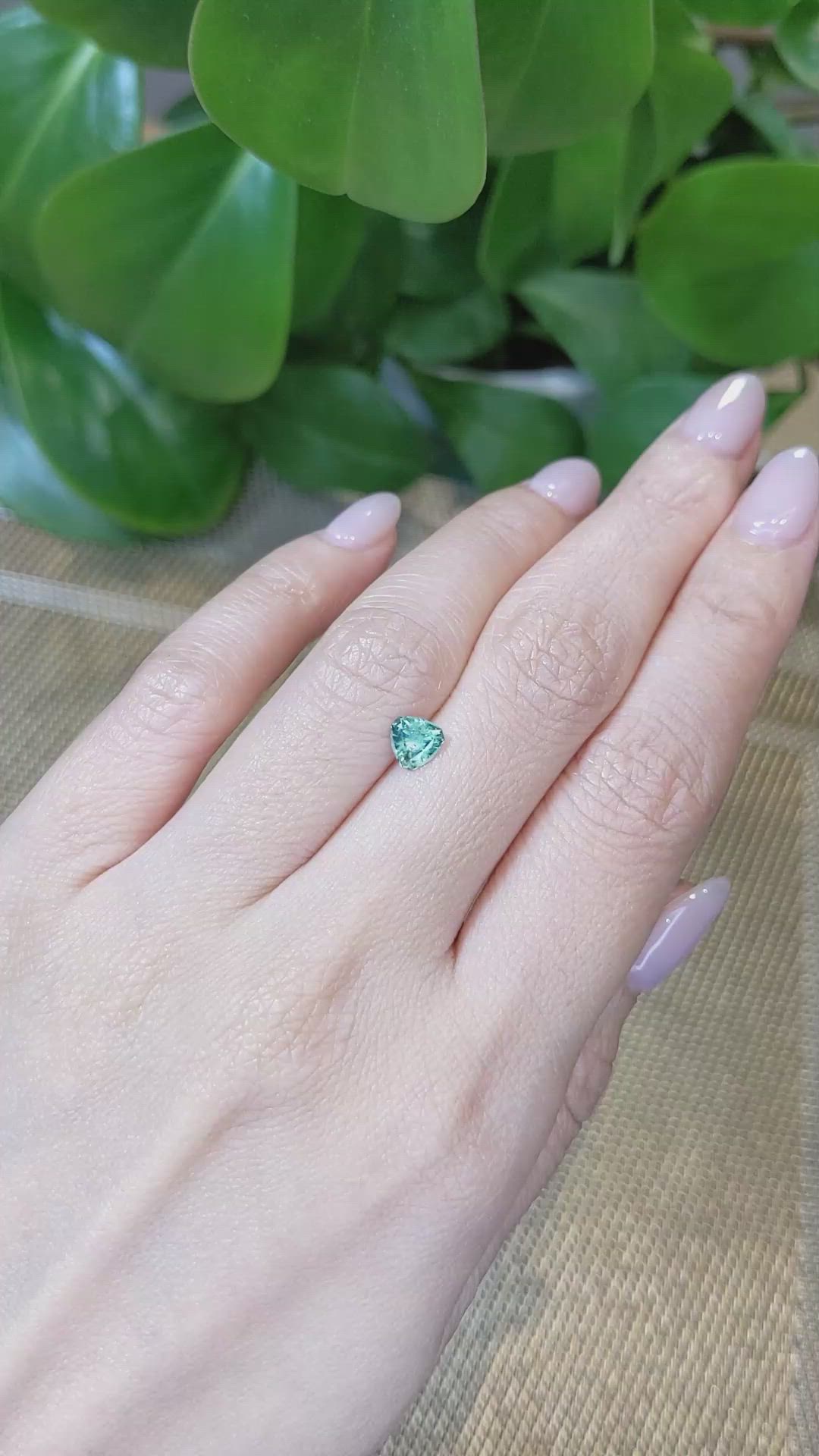 0.73 Ct. Greenish Blue Sapphire from Montana Size Video