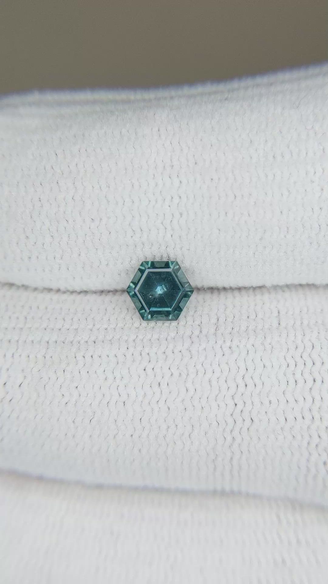 0.74 Ct. Bluish Green Sapphire from Montana Size Video