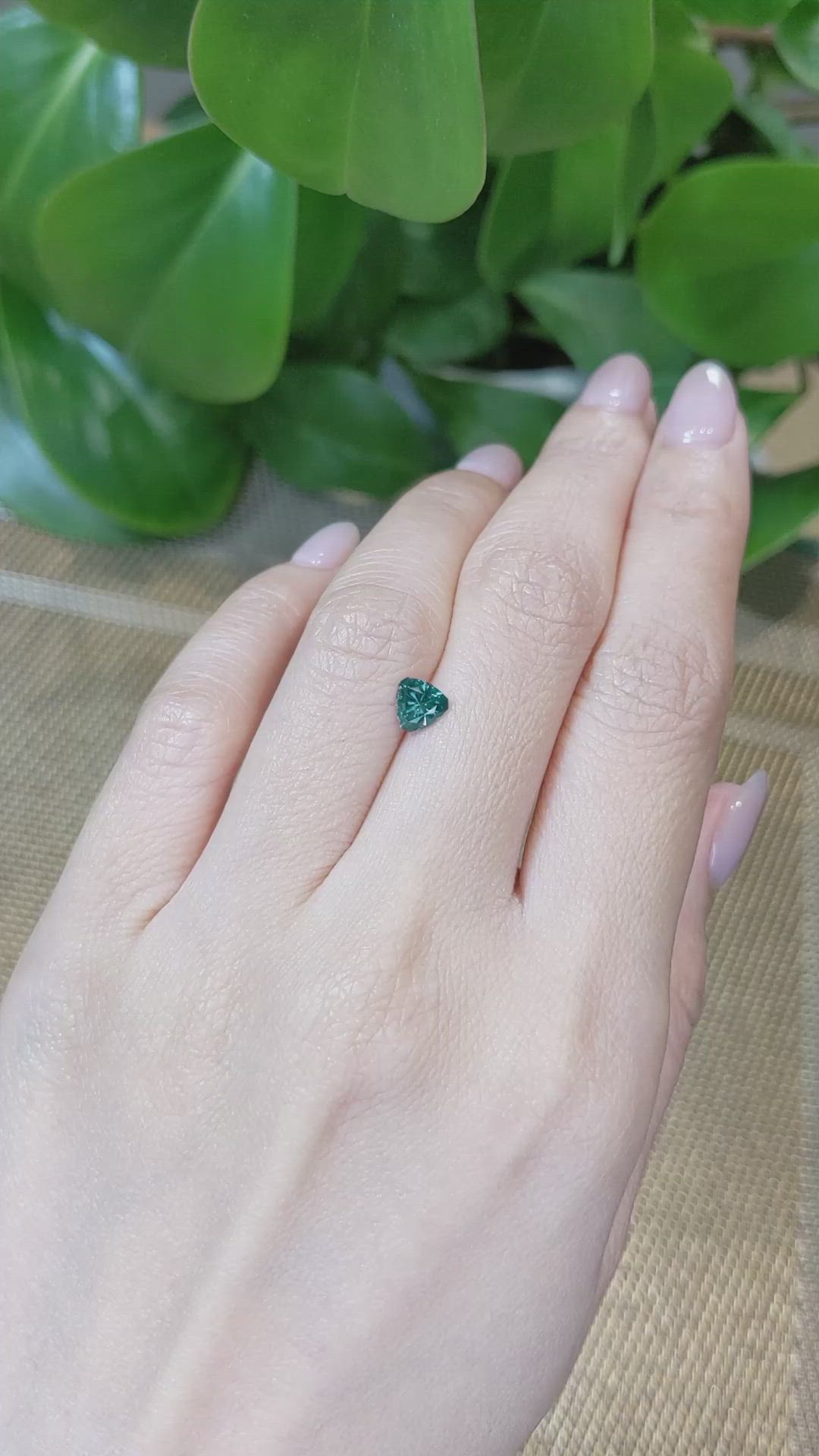 0.75 Ct. Bluish Green Sapphire from Montana Size Video