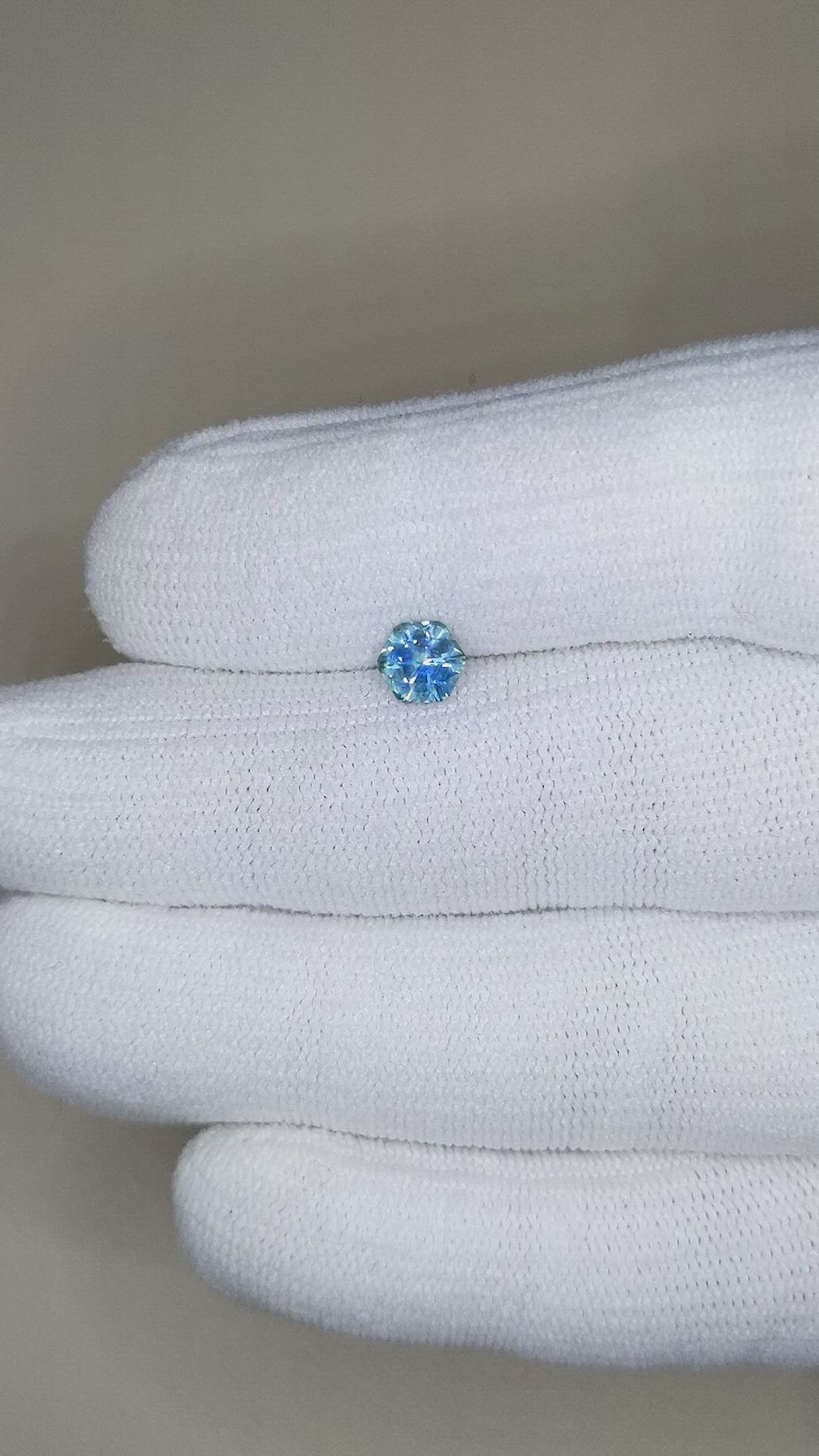0.76 Ct. Greenish Blue Sapphire from Montana Size Video