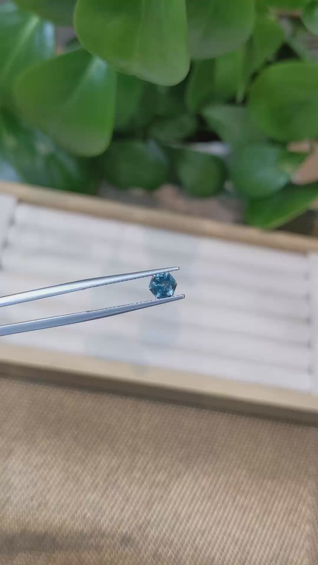 0.76 Ct. Greenish Blue Sapphire from Montana Size Video