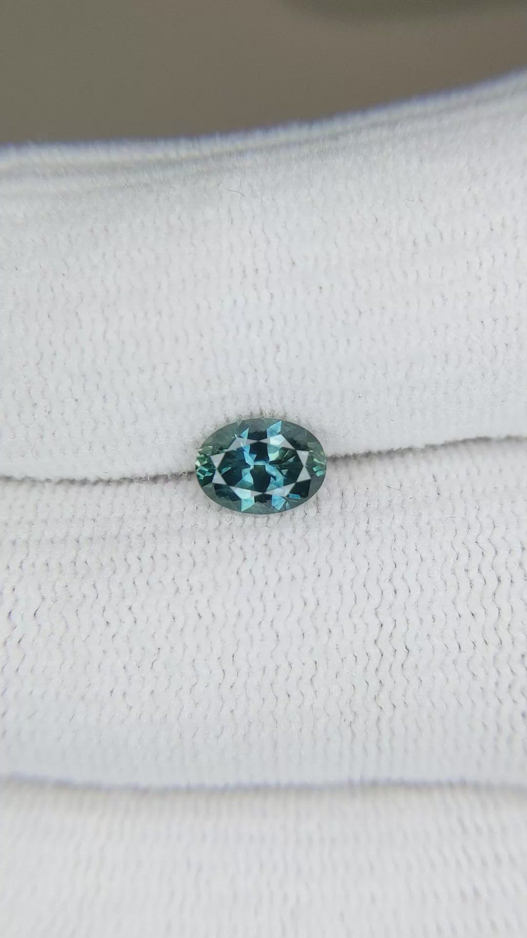 1.03 Ct. Bluish Green Sapphire from Montana Size Video