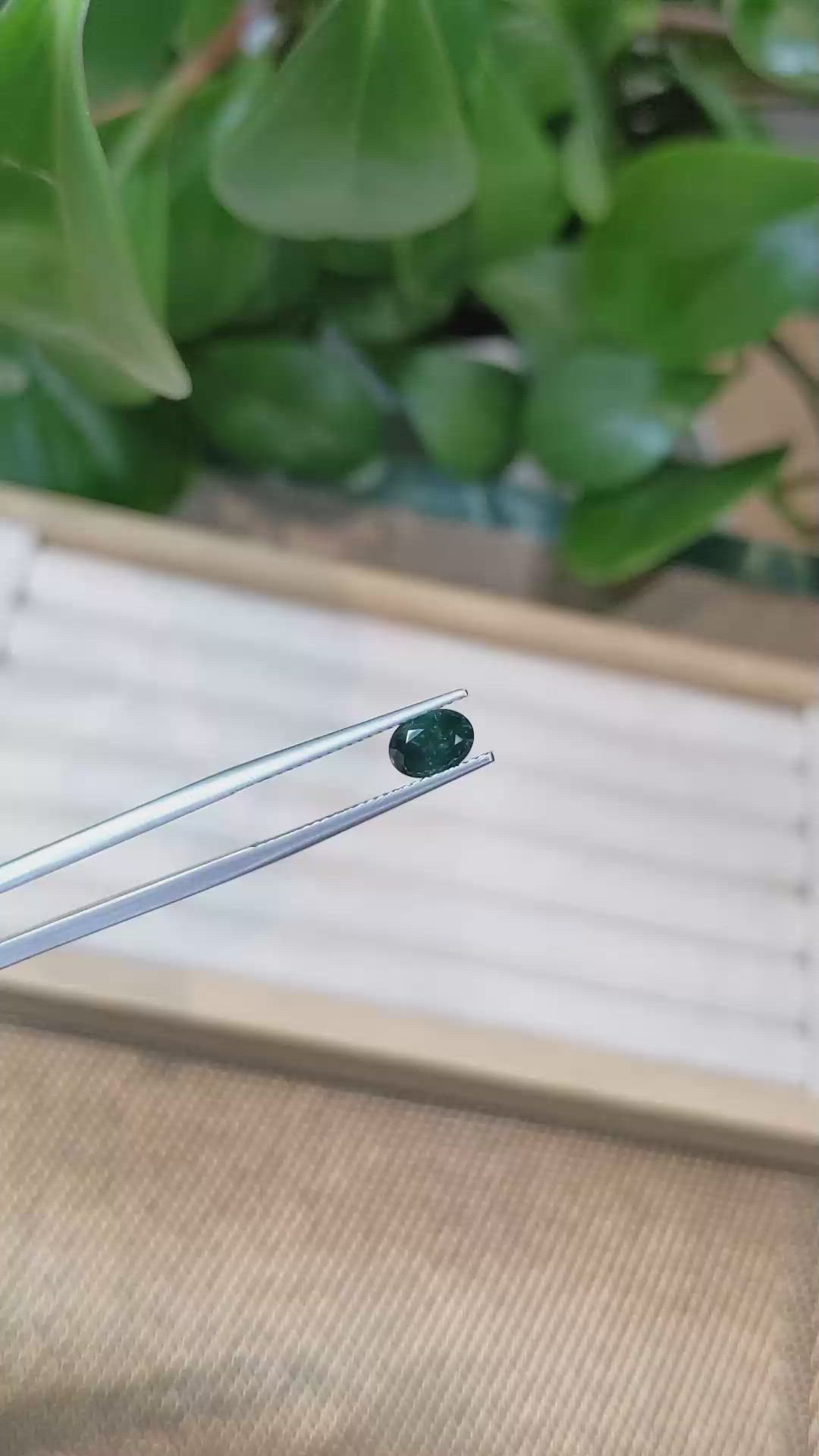 1.03 Ct. Bluish Green Sapphire from Montana Size Video