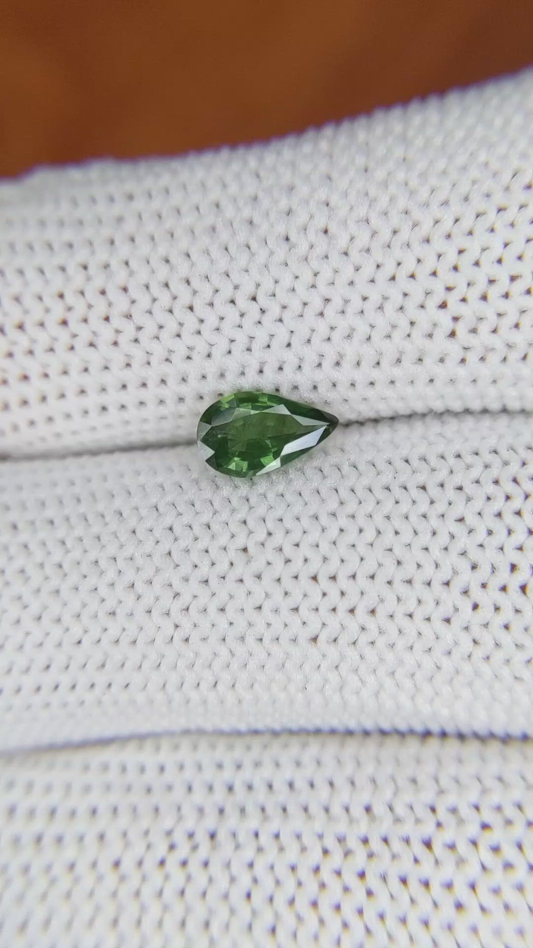 0.71 Ct. Green Sapphire from Madagascar Size Video