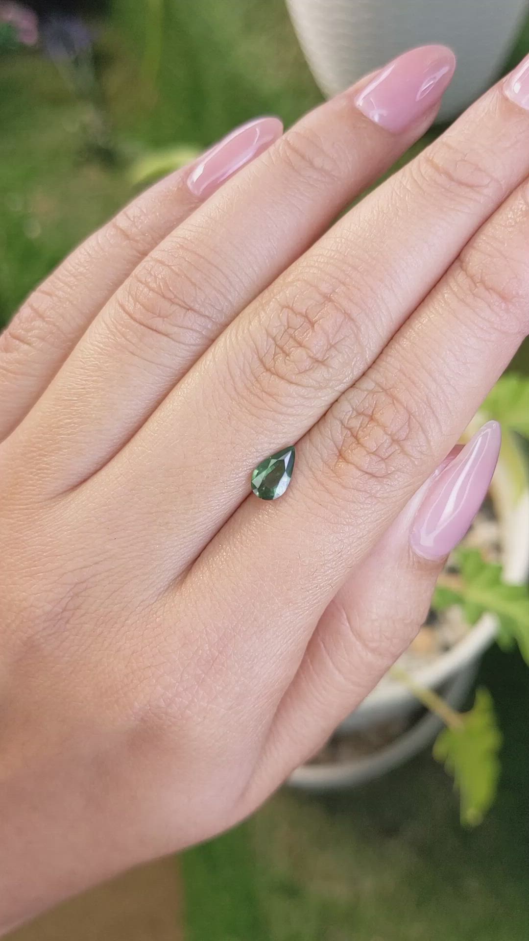 0.71 Ct. Green Sapphire from Madagascar Size Video