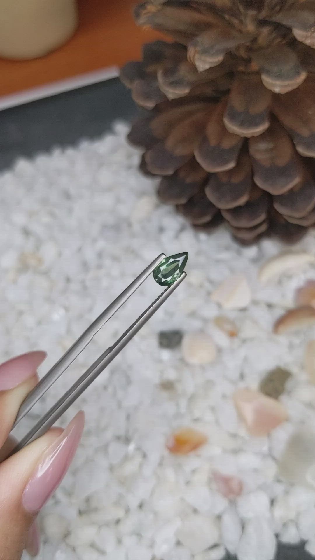 0.71 Ct. Green Sapphire from Madagascar Size Video