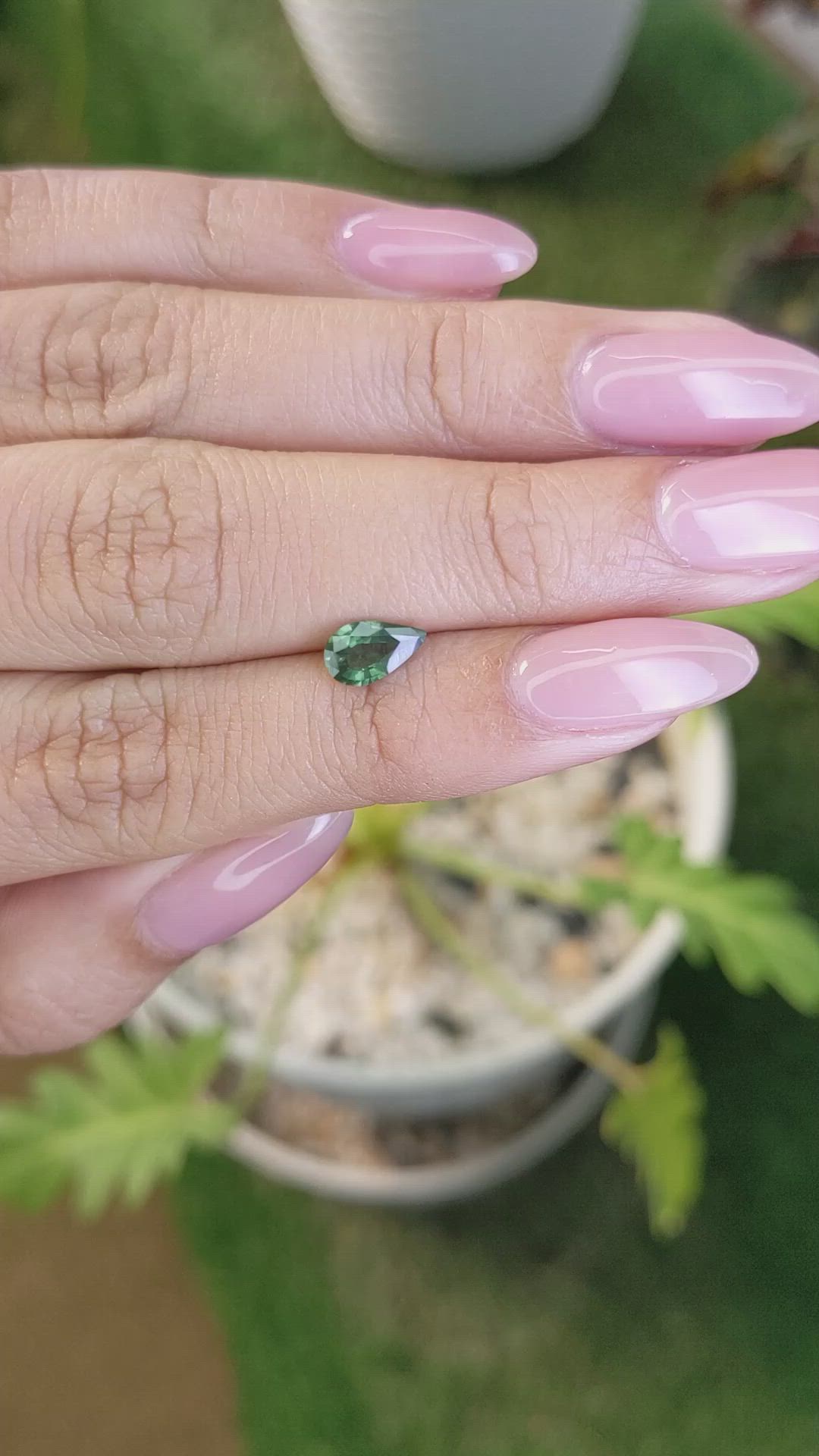 0.71 Ct. Green Sapphire from Madagascar Size Video