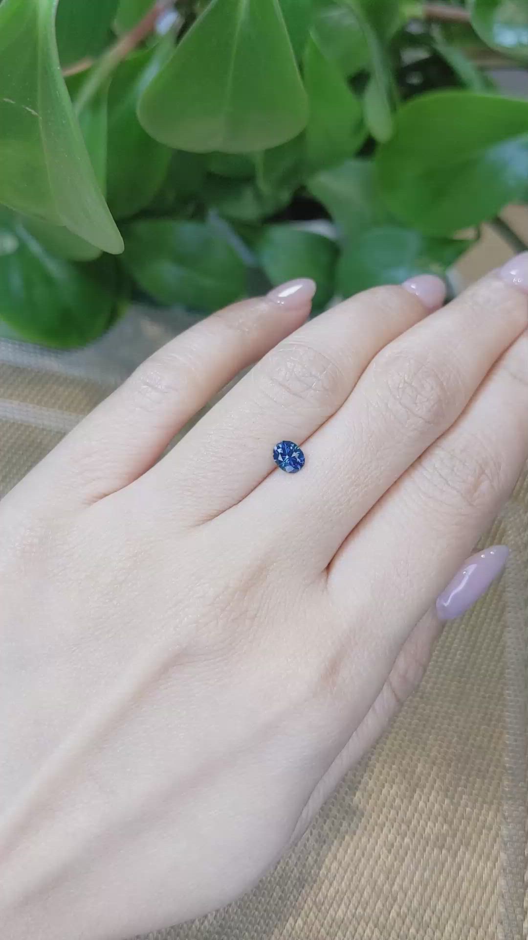 0.65 Ct. Greenish Blue Sapphire from Montana Size Video