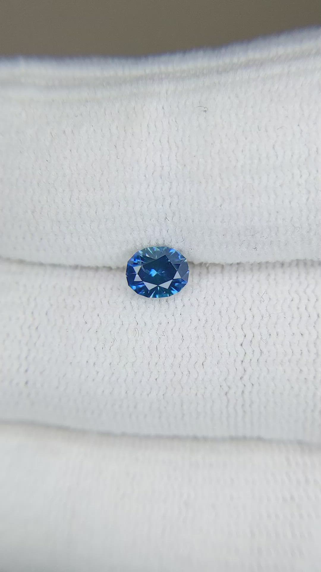 0.65 Ct. Greenish Blue Sapphire from Montana Size Video