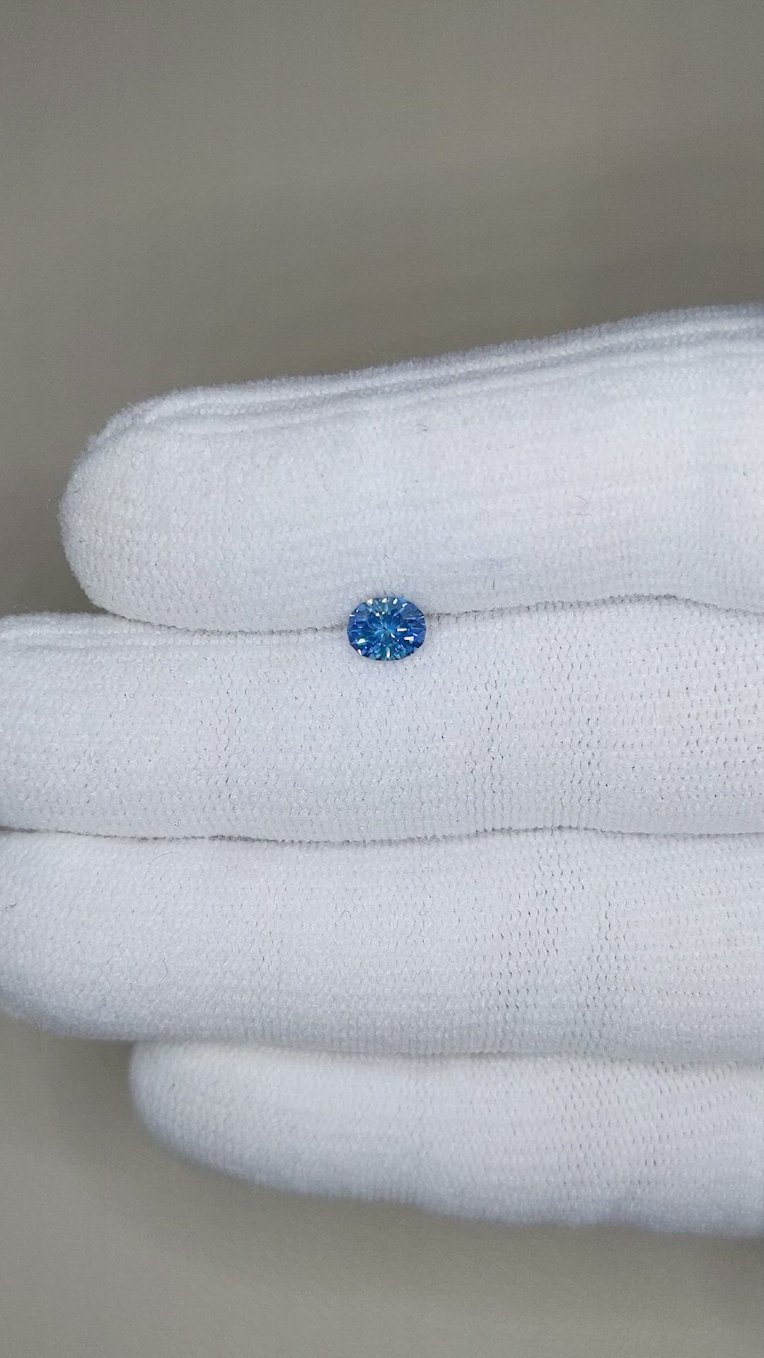 0.65 Ct. Greenish Blue Sapphire from Montana Size Video