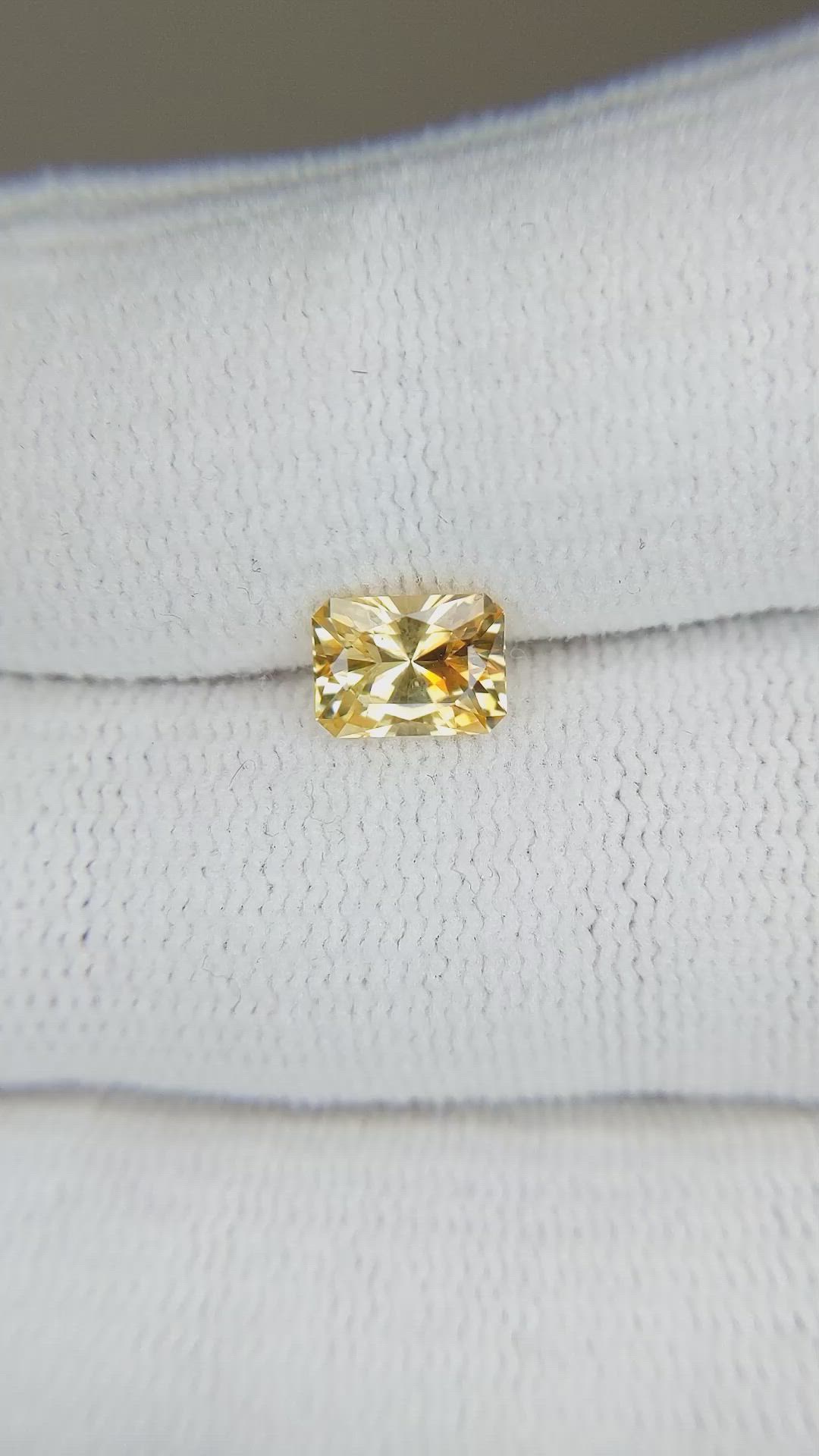 1.27 Ct. Yellow Sapphire from Montana Size Video