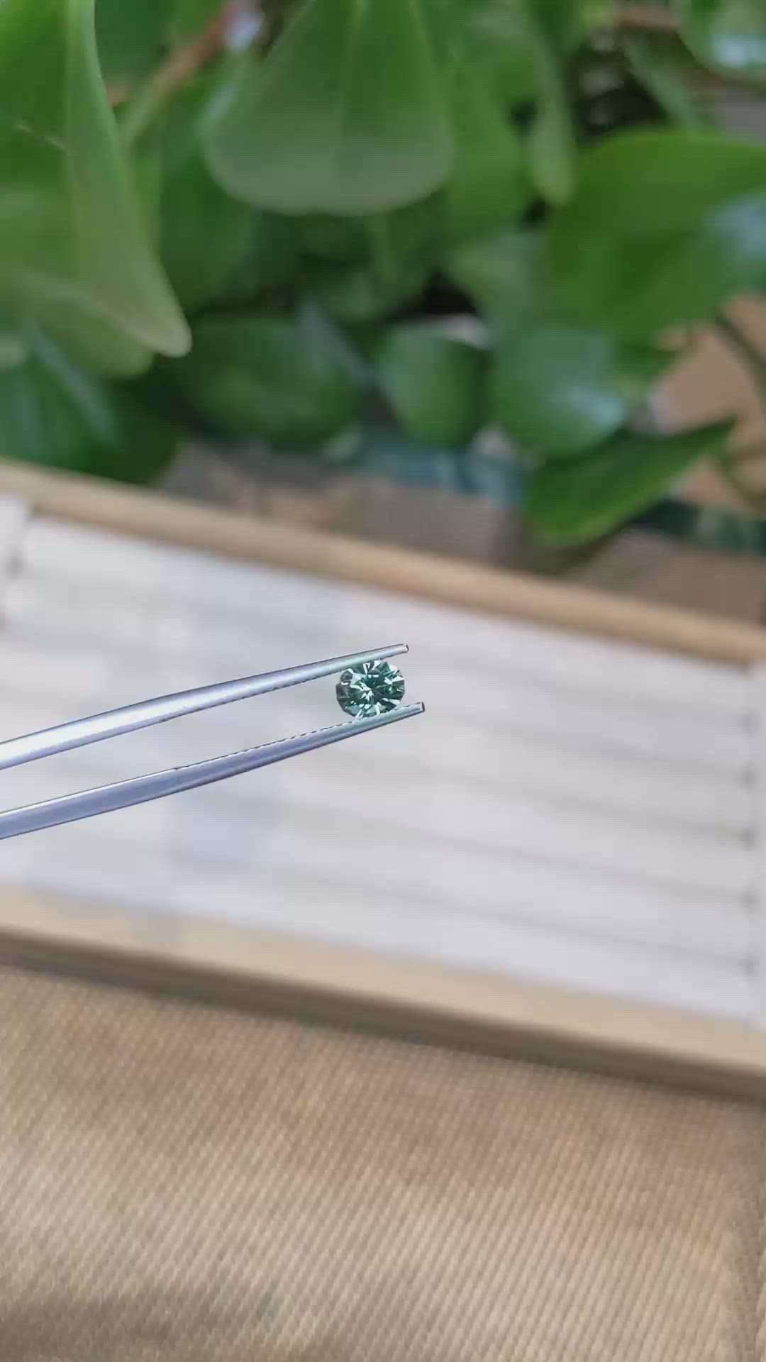 0.64 Ct. Bluish Green Sapphire from Montana Size Video