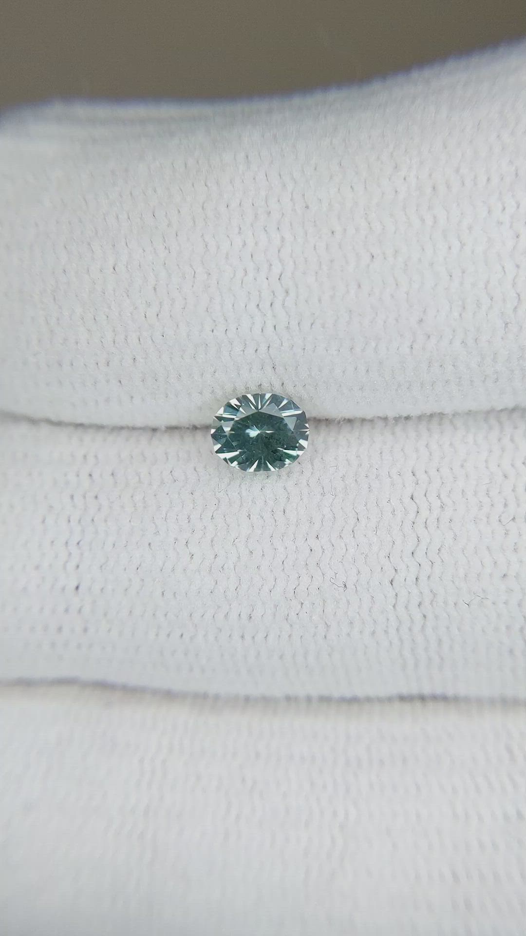 0.64 Ct. Bluish Green Sapphire from Montana Size Video