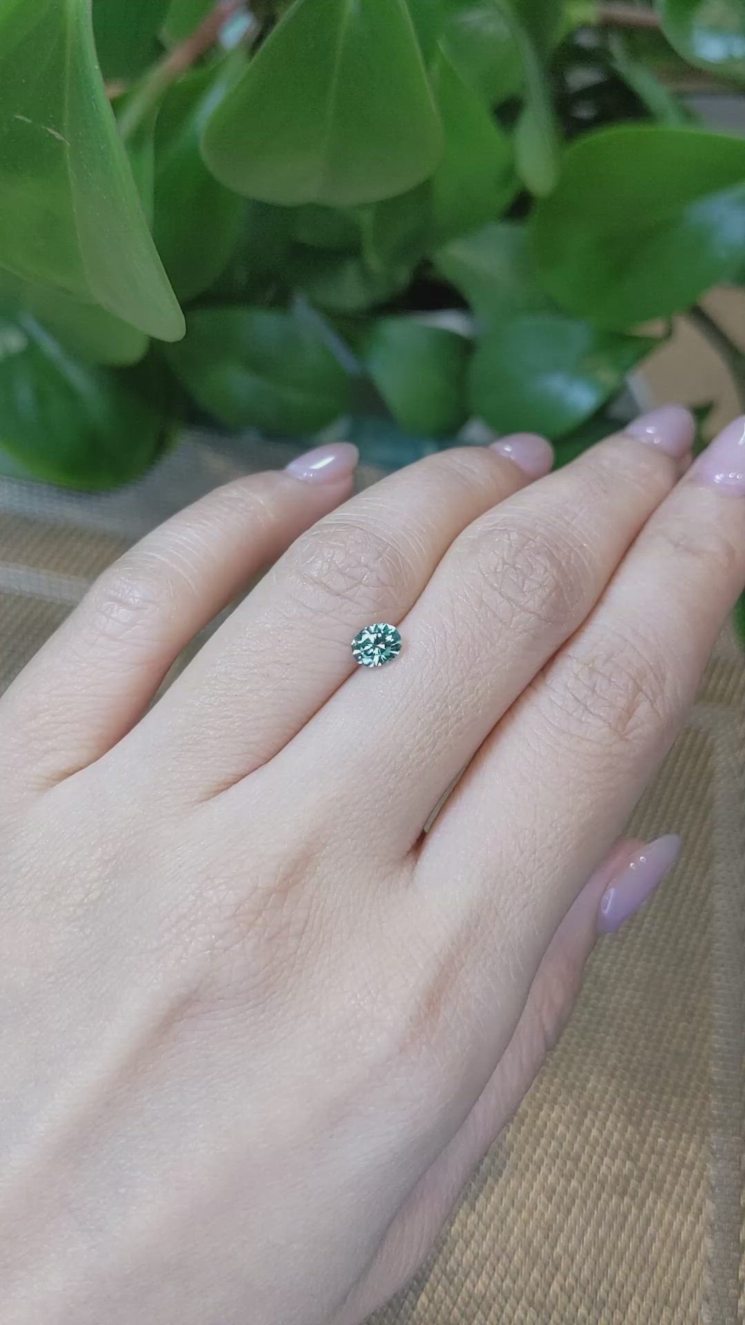 0.64 Ct. Bluish Green Sapphire from Montana Size Video