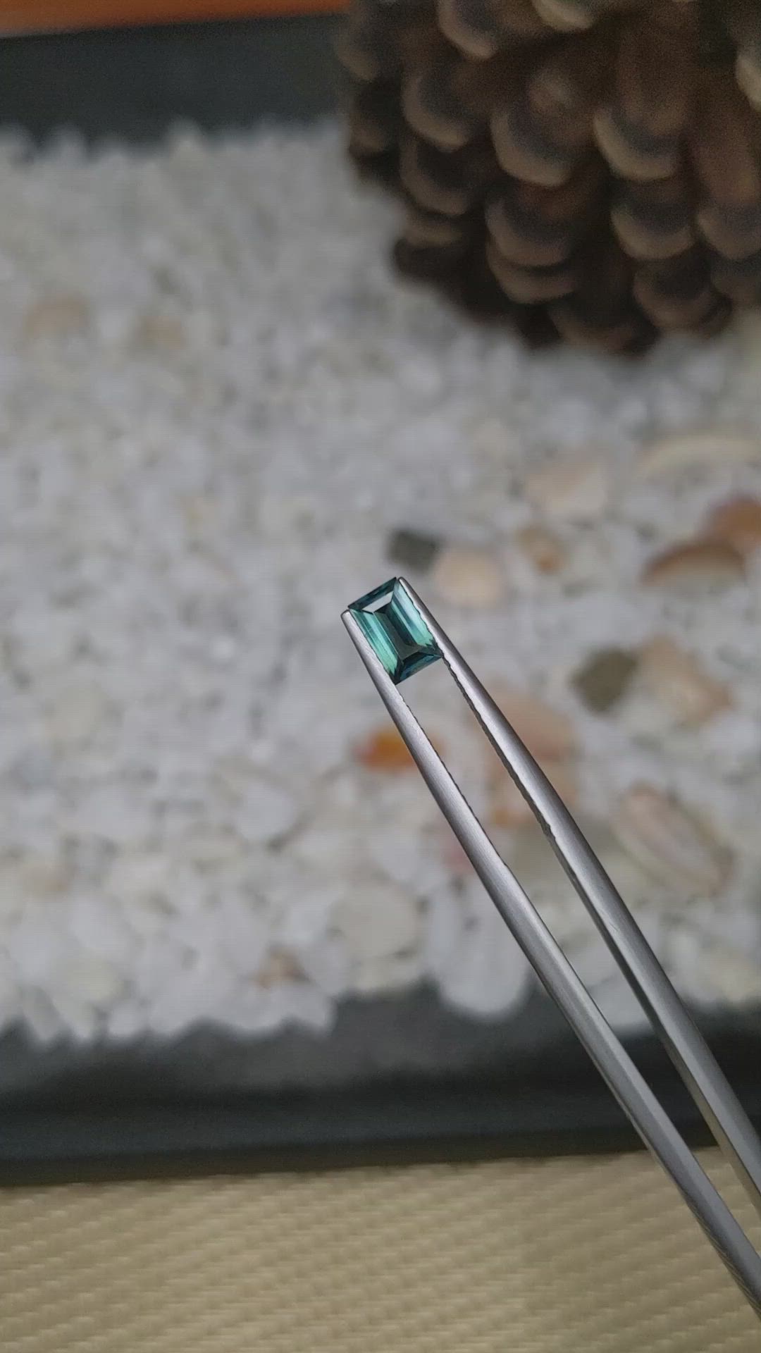 0.66 Ct. Bluish Green Sapphire from Madagascar Size Video