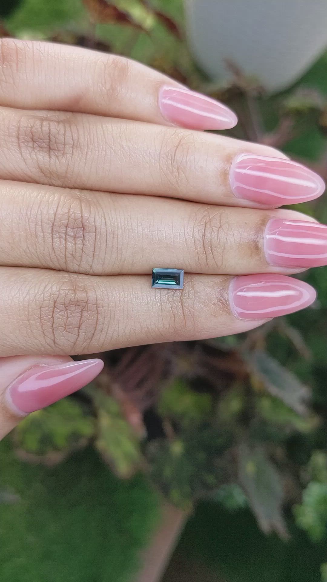 0.66 Ct. Bluish Green Sapphire from Madagascar Size Video