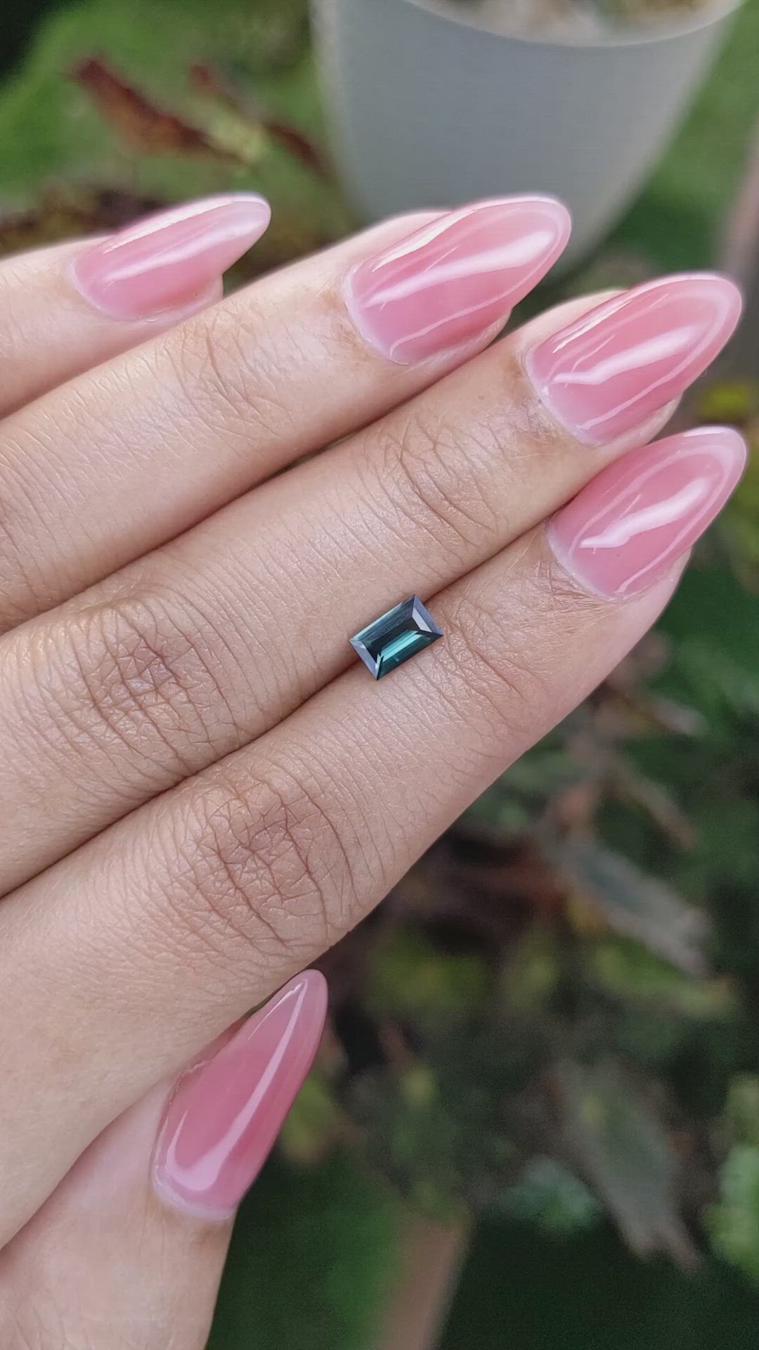 0.66 Ct. Bluish Green Sapphire from Madagascar Size Video