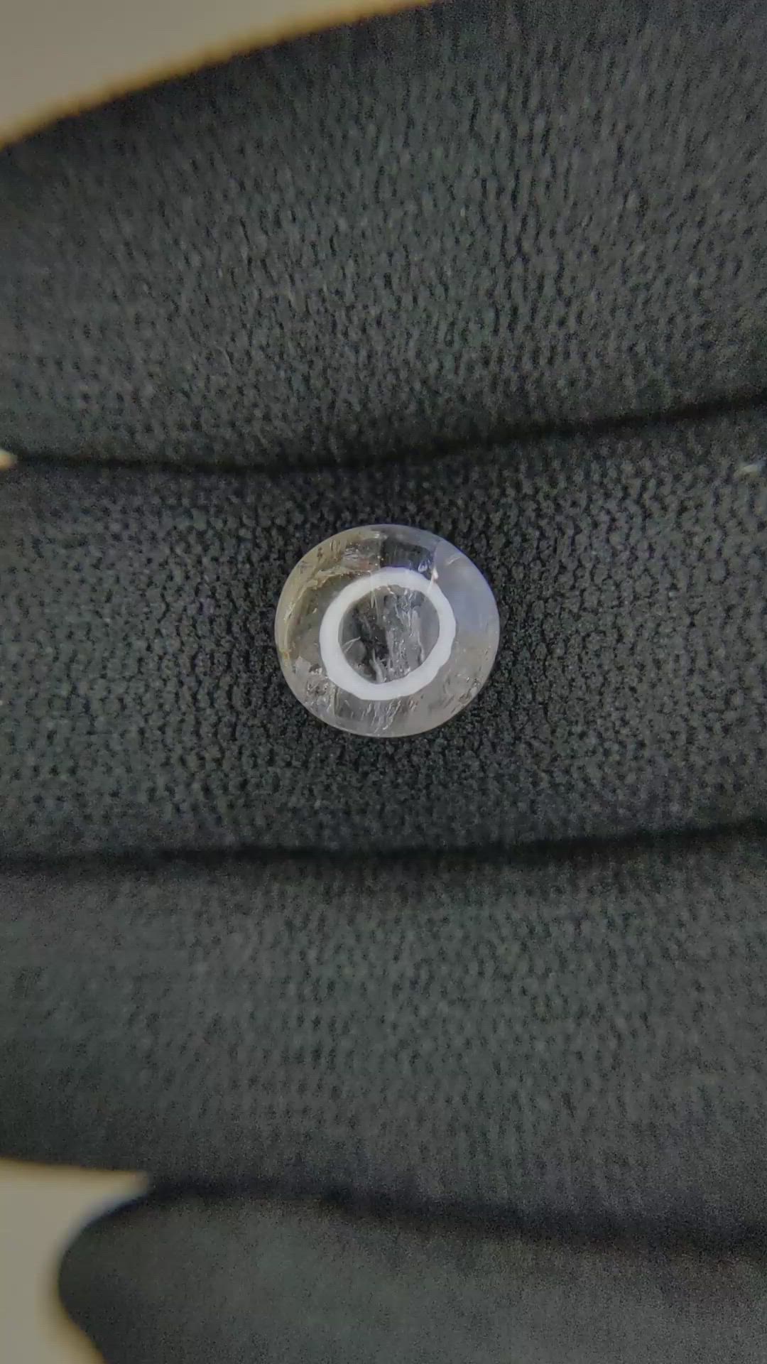 3.37 Ct. White Cabochon Sapphire from Ceylon (Sri Lanka) Size Video