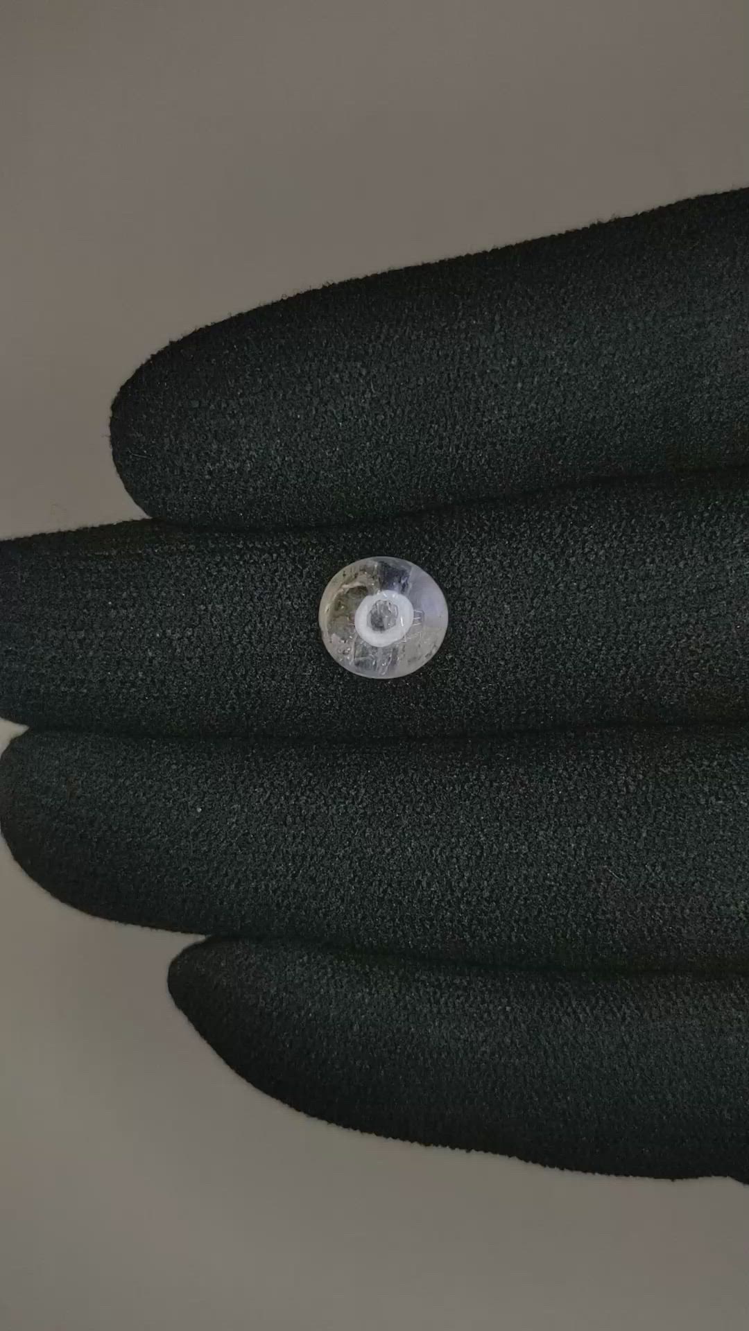 3.37 Ct. White Cabochon Sapphire from Ceylon (Sri Lanka) Size Video