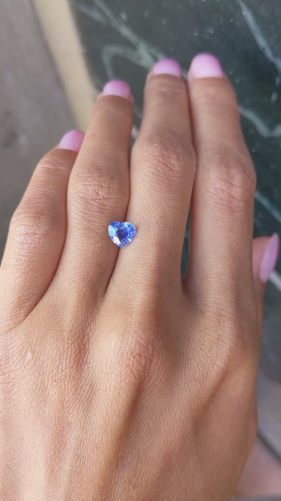 1.27 Ct. Blue Sapphire from Ceylon (Sri Lanka) Size Video
