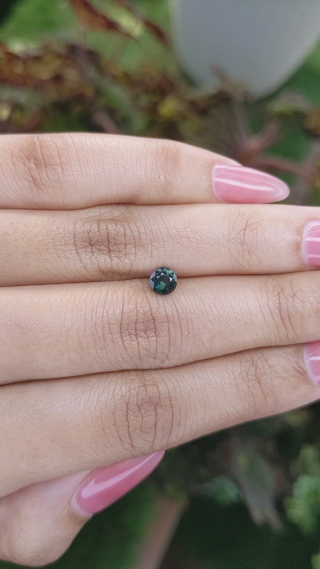 0.59 Ct. Bluish Green Sapphire from Madagascar Size Video