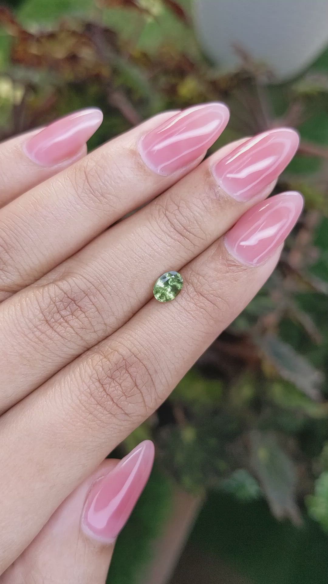 0.66 Ct. Yellowish Green Sapphire from Madagascar Size Video