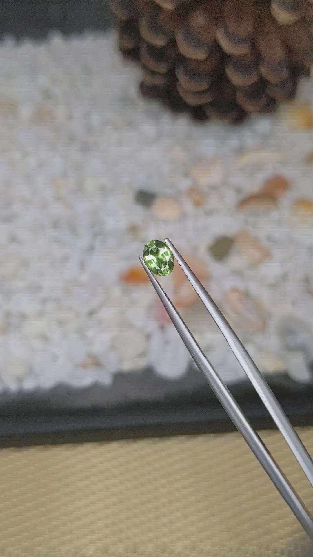 0.66 Ct. Yellowish Green Sapphire from Madagascar Size Video