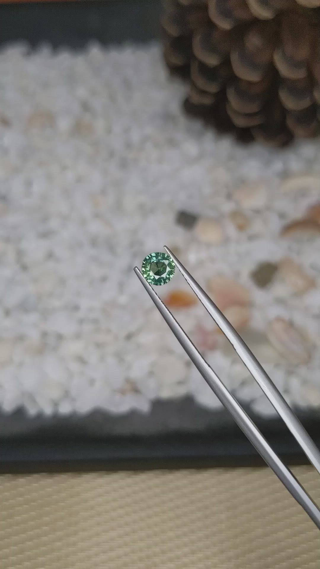 0.60 Ct. Bluish Green Sapphire from Madagascar Size Video