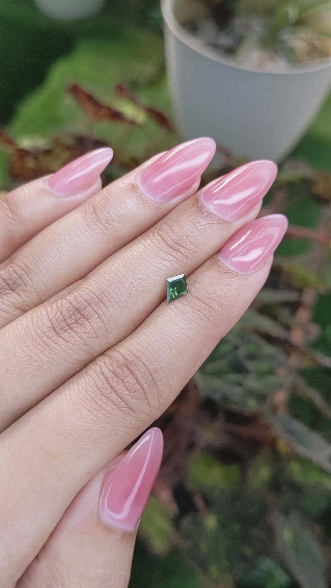 0.58 Ct. Green Sapphire from Madagascar Size Video