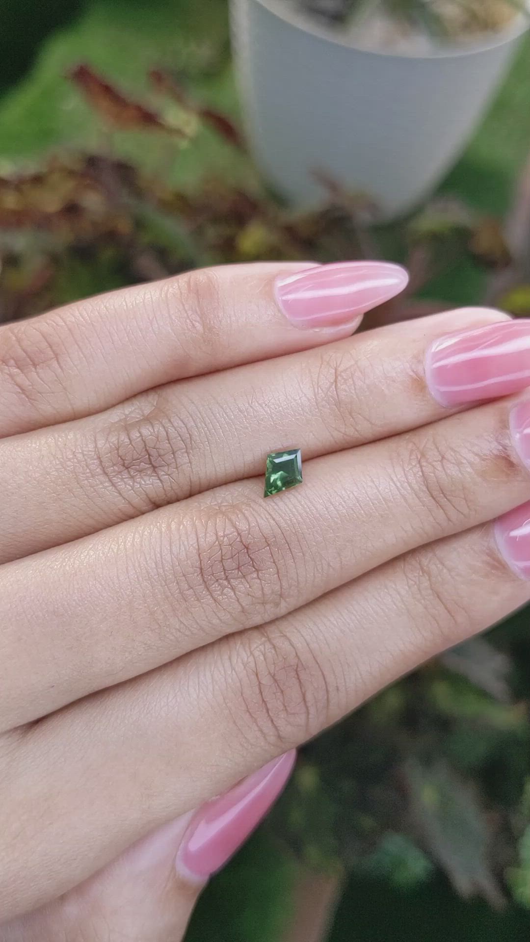0.58 Ct. Green Sapphire from Madagascar Size Video