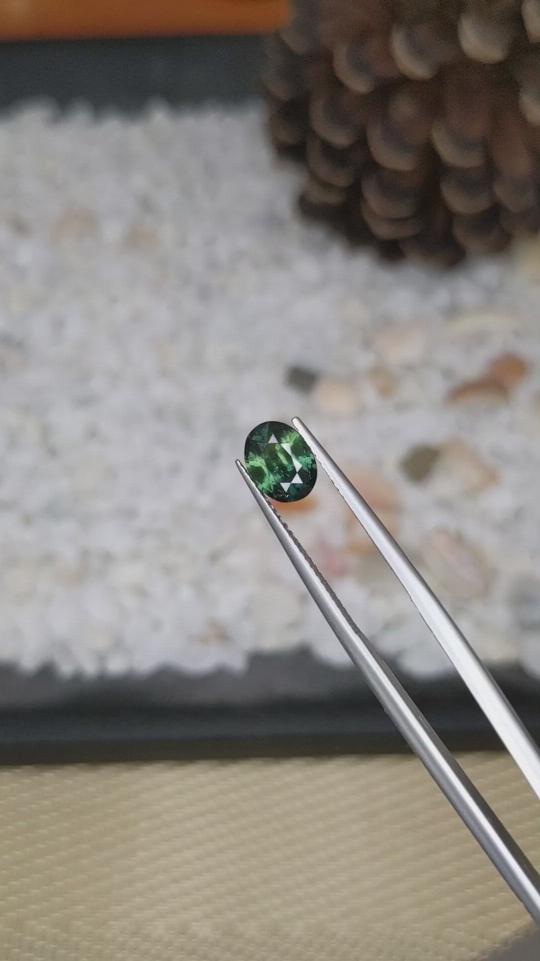 1.66 Ct. Green Sapphire from Madagascar Size Video
