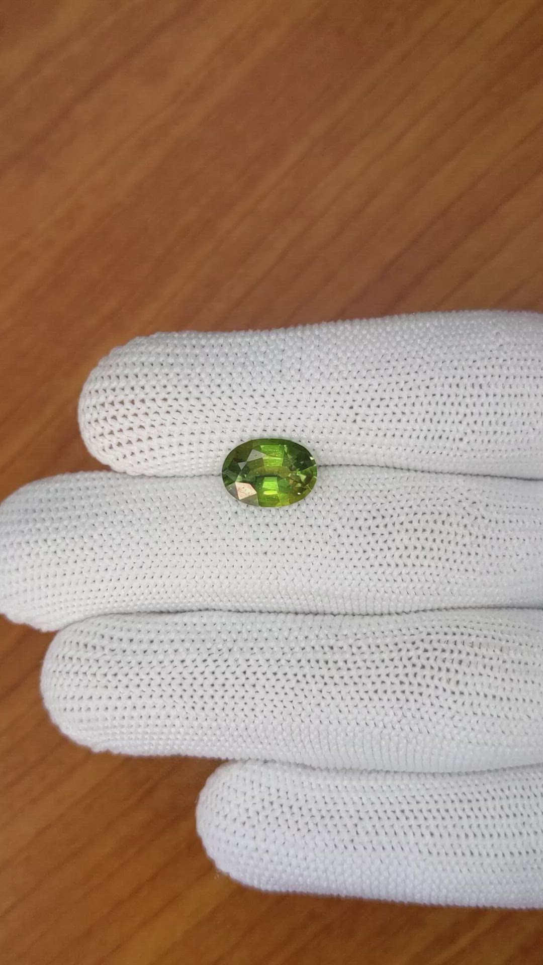 2.98 Ct. Yellowish Green Sapphire from Madagascar Size Video