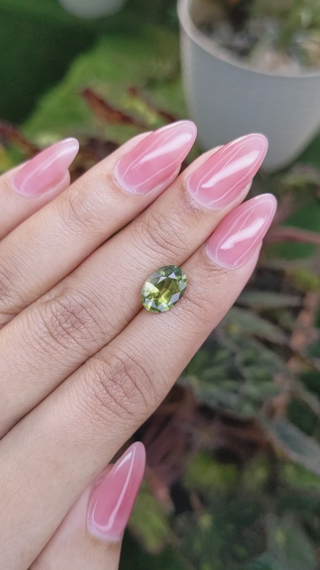 2.98 Ct. Yellowish Green Sapphire from Madagascar Size Video