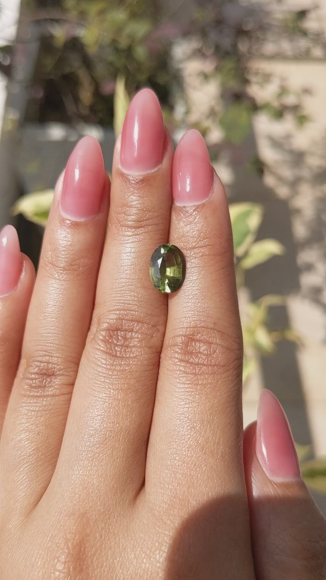2.98 Ct. Yellowish Green Sapphire from Madagascar Size Video